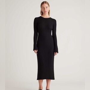 NWT 208$ Nicole Miller Black Ribbed Knit Dress